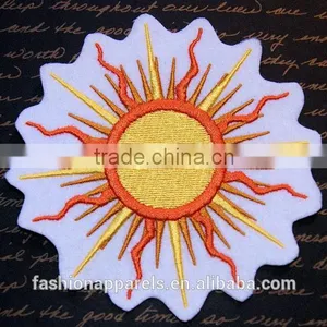 Custom High Quality Embroidered Creative Sun Patch for Clothes Embroidery Patch Made in China Choose Size/color thumbnail-2