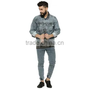 Wholesale Stone Wash Denim Jacket Men Fancy Denim Jackets for Men thumbnail-3