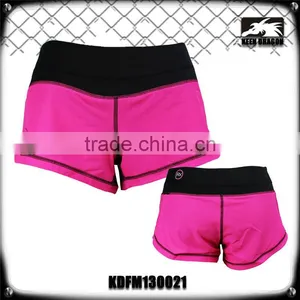 Women's Crossfit Fashion Short 4 Way Strtch Pink Printed Cheap Lady's Mma Shorts thumbnail-1