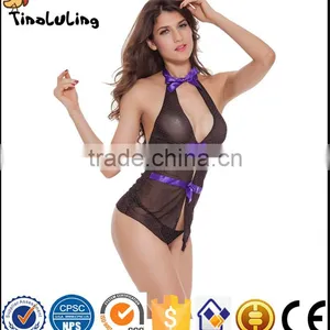 Hot Sexy Lingerie Black Transparent Erotic Women Wear Babydoll Dress Manufacture thumbnail-2