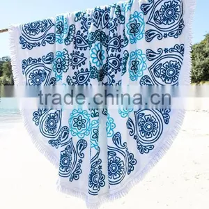 Cotton Velour Promotions Logos Australian The Beach People Roundie Towel With Tassel Fringe thumbnail-3