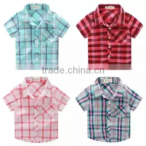 2016 Baby Clothes Cheap Custom Wholesale China Plaid Fashion Thicken Clothing Winter Boys Short Sleeve Polo T-shirt thumbnail-1
