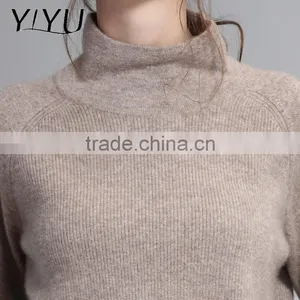 Fashion Women Loose Three-fourths Sleeve Turtleneck Cashmere Pullover thumbnail-4