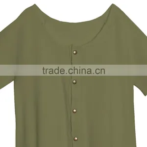 2017 Wholesale Kids Clothes Children Buttoned Jumpsuit Olive Green Baby Clothes Set Summer thumbnail-2