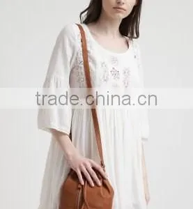 Embroidered Casual Cotton Dress Design for Pregnant Woman thumbnail-4