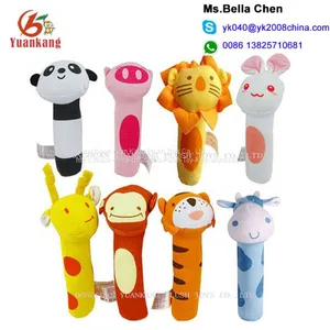 China OEM Custom Hand Bells Plush Animal Shaped Soft Baby Rattle Ring Toy for Baby thumbnail-2