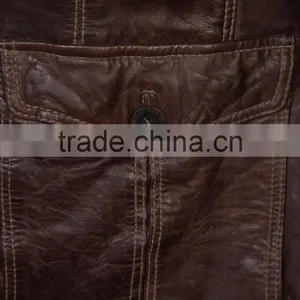 MEN Leather Brown Best Quality Sheep Leather Jacket thumbnail-4
