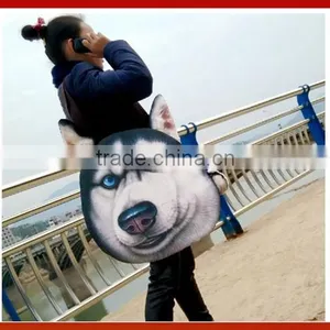 Wholesale 3D Animal Cat Face Chain Shoulder Bag,Stylish Lady Girl Animal Head Cute Cat School Bag thumbnail-1