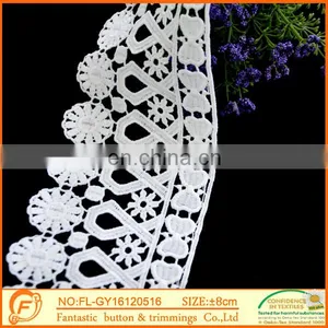 Flower Trimming Laces And Waves White Lace Fabric Wholesale Tassels thumbnail-2