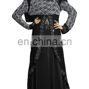 2017 Dubai Printed Burkha With Koti (Jacket) Style For Women's Casual Wear ( Abaya Burqa For Islamic Wear ) thumbnail-5