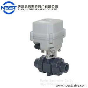 Dn20 AC220V Electric Pvc Ball Valve 3/4inch thumbnail-1