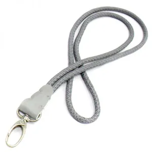 High Quality Custom Woven Logo Round Cord Lanyard With Swivel J Hook, Rope Lanyard thumbnail-3