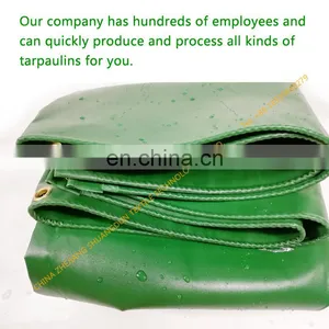 Rainproof Canvas Waterproof Tarpaulin Cover Cargo Tarpaulin Green Blue PVC Coated Fabric thumbnail-5