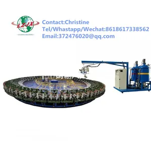 China pu Banana Type Shoe Sole Machine PU Shoe Sole Production Line 36 Work Station Semi-automatic pu Foaming Machine thumbnail-2