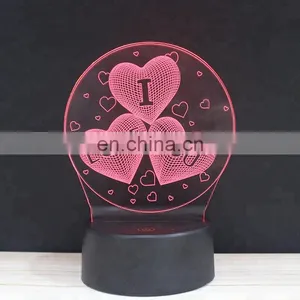Touch Sensor Led Light Multi-colors Changing 3D Illusion Lamp for Room Lighting Usage thumbnail-2