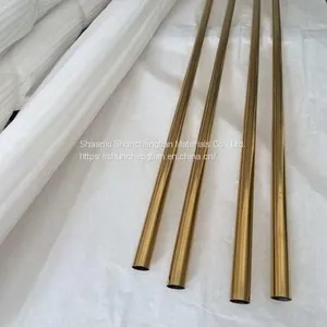 201 304 Golden Color Hairline Stainless Steel Pipe thumbnail-4
