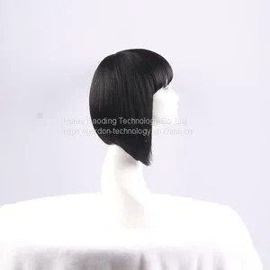 Natrual Color Lace Front Bob Human Hair Wigs With Bangs thumbnail-1