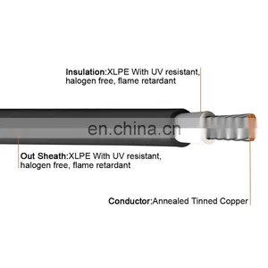 Cable Solar Panel Xlpe Xlpo Insulation Heat Light Extension Solar Cable Electrical Wire 10mm2 4mm2 thumbnail-2