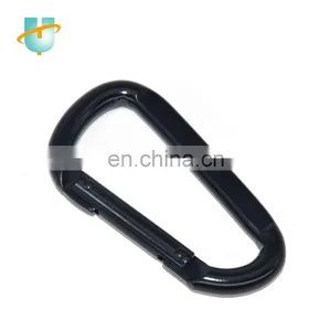 7.5*80mm D Type Safety Carabiner Snap Hook Spring Hook Plated Black Coated thumbnail-1