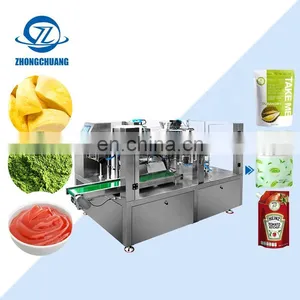 Automatic Masala Honey Sachet Packaging Snack Fresh Milk Liquid Filling Weighing Rotary Packing Machine thumbnail-1