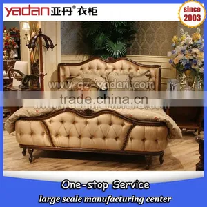 Luxury Furniture King Size Bed With Carved Upholstery Headboard Made in China thumbnail-2