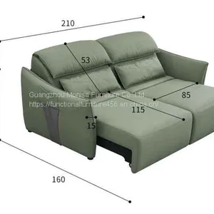Modern Minimalist Double Technology Cloth Electric Sofa Bed Small Apartment Telescopic Function Sofa Bed Dual-Use thumbnail-4