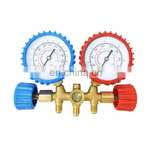BRASS HVAC A/C REFRIGERATION KIT AC DOUBLE  R134  R410A AT-536H MANIFOLD GAUGE SET Manometer-Set r410 thumbnail-1