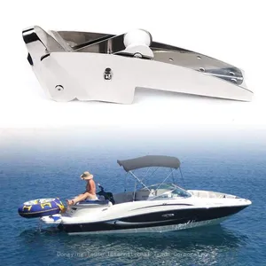 ISURE MARINE AISI 316 Stainless Steel Hinged Self-Launching Bow Anchor Roller With Pivoting Dual-Roller 16.5'' for Marine Yacht Docking Accessories thumbnail-4