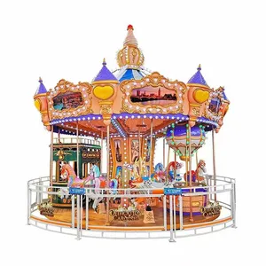 Small Kids Rides Rotating Horse Shopping Mall Mini Upper Drive Merry Go Round Carousel thumbnail-1