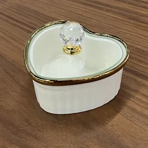 Heart Shaped Tempered Glass Lid Exquisite Styling Glass Cover Perfect Matching Decorative Top for Ceramic Snack Storage Jar Household Food Container thumbnail-1