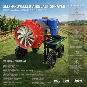 Remote Operated Airblast Orchard Sprayer Machine With Adjustable Chassis and High Flow Pump for Crop Protection thumbnail-1