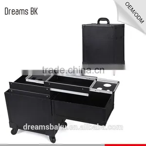 Professional Travel Trolley Rolling Luggage Cosmetic Beauty Makeup Case thumbnail-1