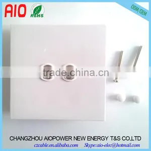 86mm Dual 2 Way 9.5mm Female Socket Coaxial PAL Solderless Wall Plate thumbnail-1