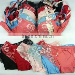 0.9USD China Lowest Available Embroidered LadiesBra Panty Set(kctz004) thumbnail-1