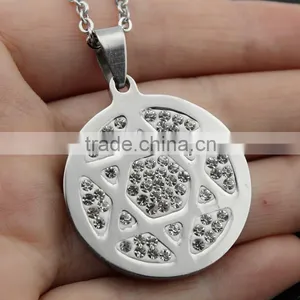 Full Rhinestone Titanium Steel Six-pointed Star Pendant Necklace Wholesale thumbnail-4