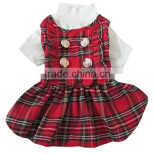 Wholesale Scotland Plaid Decorative Border Dog Skirt With White Collar thumbnail-5