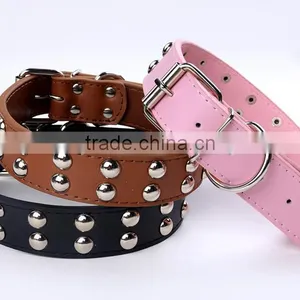 Factory Direct Sale Mushroom Nails Pet Collars Double Row Ornaments Dog Collar thumbnail-2