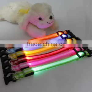 2016 ABS TPU Nylon LED Glow Collar Dog Puppy Pet Tag Flashing Light Safety Harness thumbnail-3