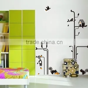 ALFOREVER AY9126 Black Owl Tree Sticker,owl Decals for Home Decoration thumbnail-1