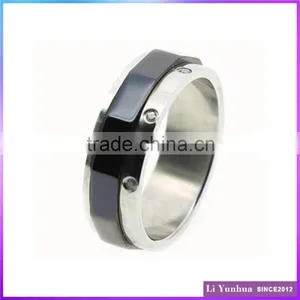 Stainless Steel Spinner Black Rings thumbnail-1