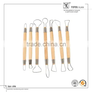 7 Pcs Wood Handle Clay Sculpture Tool Loop Tool thumbnail-1