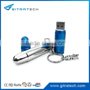 2016 Promo Gift USB 2.0 Gold Metal Bullet Flash Memory Storage Stick Pen Drive U Disk 8GB Quality Choice thumbnail-4