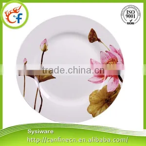 Wholesale Ceramic Porcelain Dinner Plate / White Ceramic Porcelain Flat Plate / Hot Sale Ceramic Plate Dishes thumbnail-1