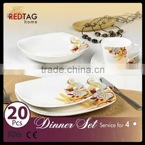 20pcs Decal Square New Bone China Dinner Set thumbnail-1