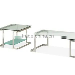 CT-06 ET-06 Stainless Steel Glass Modern Coffee Table thumbnail-2