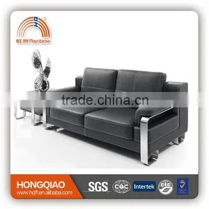 S-10 Stainless Steel Fram Leather PU Office Sofa Furniture thumbnail-1