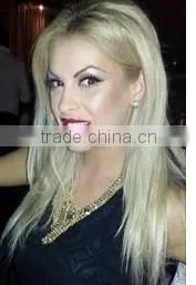 Wholesale Professional Quality Brazilian Cheap Remy Human Hair Light Blonde Color Long Hair Wig thumbnail-1