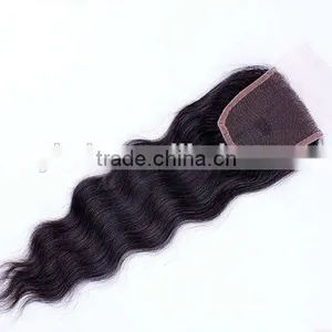 China Factory 18" #1B Natural Body Wave, Middle Parting, Baby Hair in Front, Peruvian Virgin Hair Lace Closure thumbnail-1