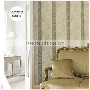 Affordable Printing Vinyl Wallpaper, Bronze Simple Vertical Stripe Wall Mural for Household , Elegant Wall Covering Contractor thumbnail-1