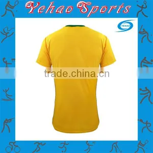 Shortsleeve Blank Yellow Soccer Jersey thumbnail-2